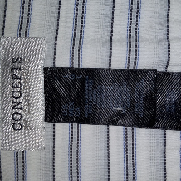 Concepts by Claiborne Black Pinstripe Long Sleeve Shirt (Size: L) - Picture 4 of 5